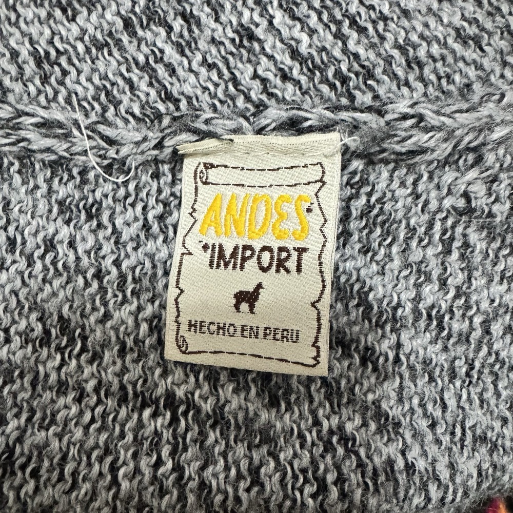 Andes Imports 100% Alpaca Women Zip-Up Hoodie Sweater Multicolor Small Soft Cozy - Picture 3 of 6